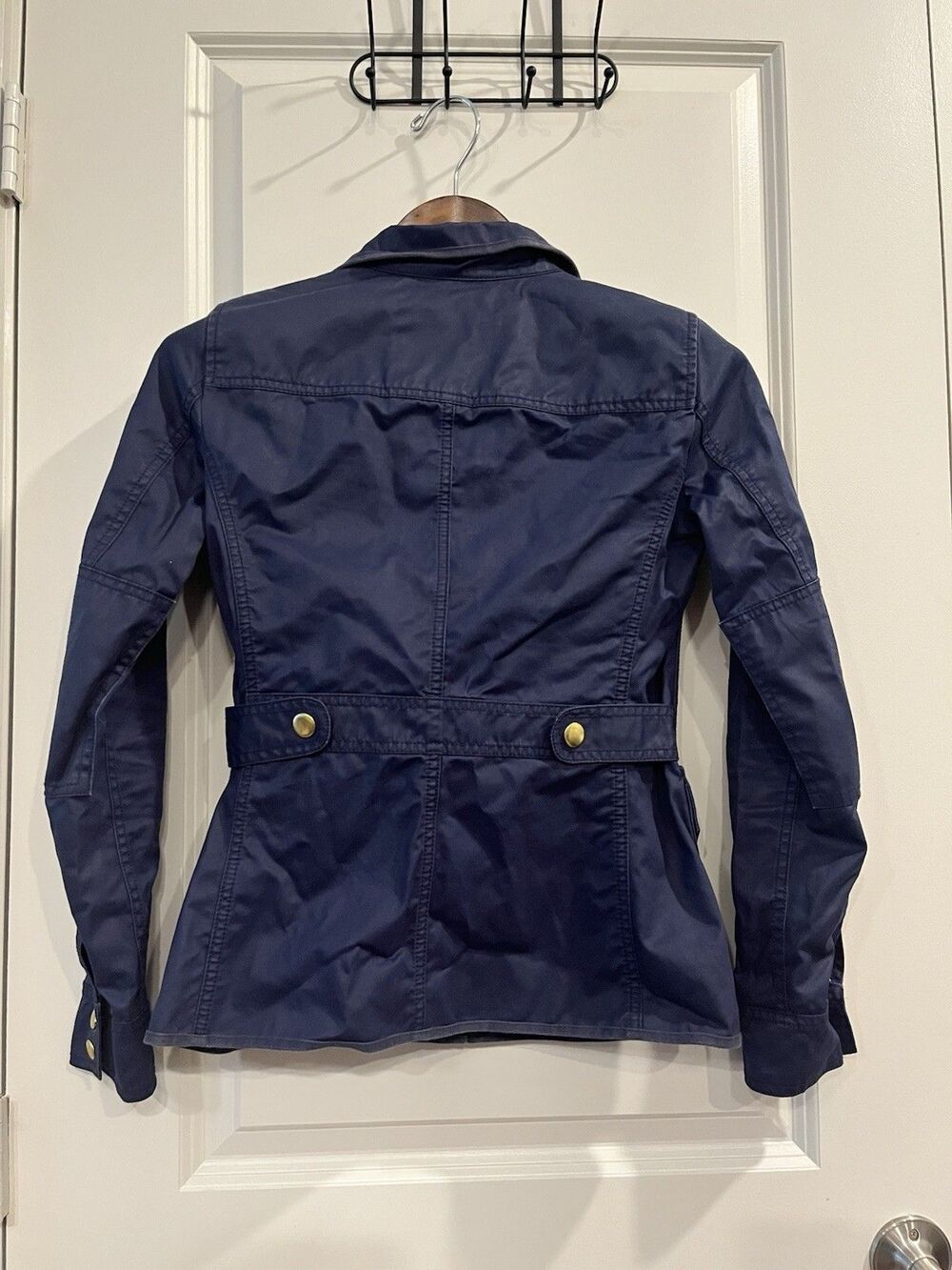 J.CREW Women Blue Utility Jacket Size 2XS Short Full Zip Snap Front Pockets 0051 - Picture 6 of 6